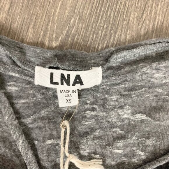 REVOLVE LNA Women's Cape Strap Tee Top T-shirt Burnout 3/4 Length Sleeve Gray XS - Picture 10 of 14